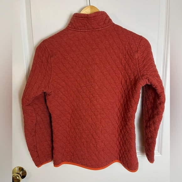 Orvis Sweater Womens XS Orange Cotton Polyester Soft Knit Sweatshirt Henley - Picture 2 of 3